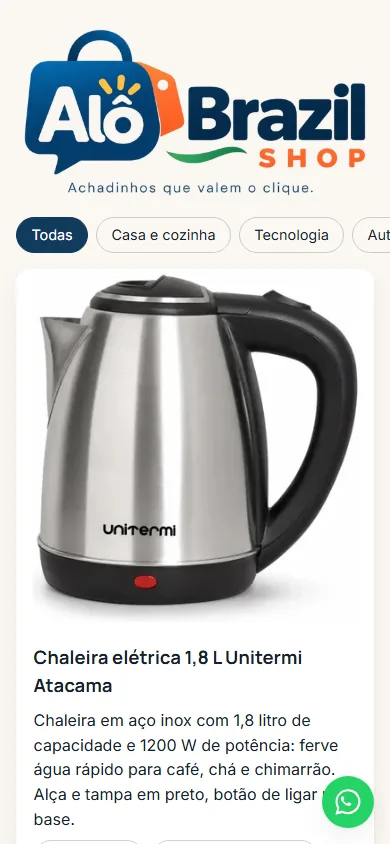 Catálogo da Alô Brasil Shop no celular